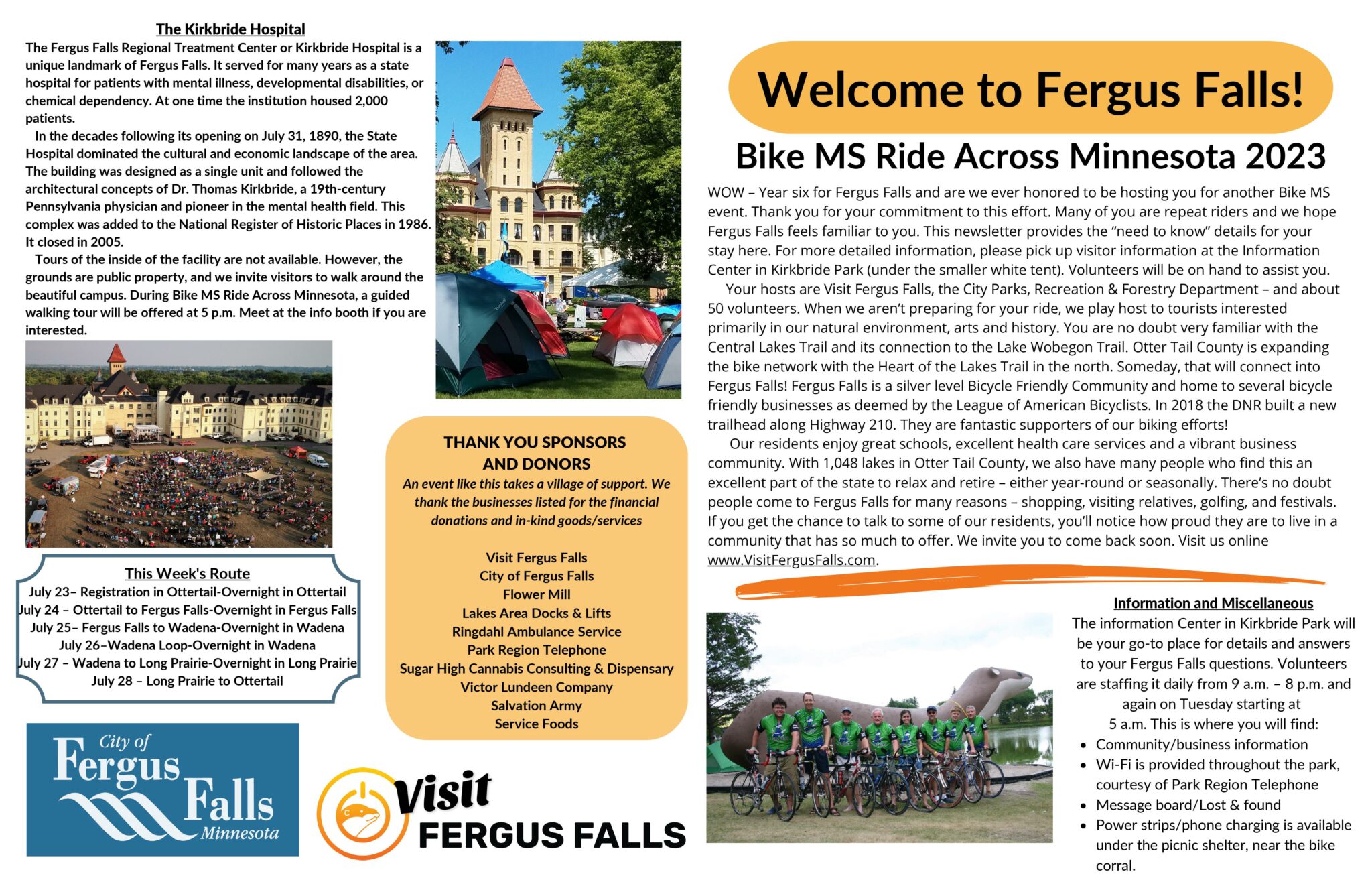 MS RIDERS TO FERGUS FALLS Visit Fergus Falls